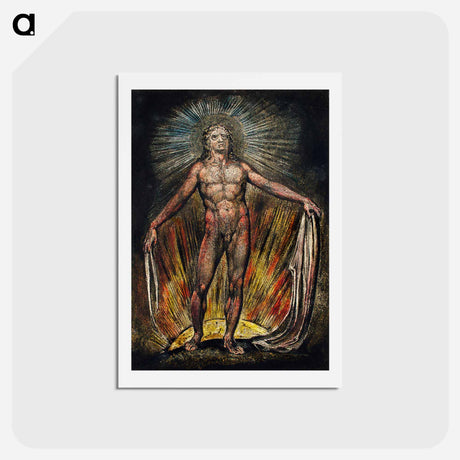 アートポストカード-The robe of the promise illustration from Milton: a Poem, To Justify the Ways of God to Men - ウィリアム ブレイク Postcard.