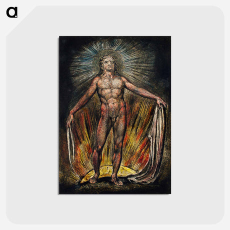 アートポストカード-The robe of the promise illustration from Milton: a Poem, To Justify the Ways of God to Men - ウィリアム ブレイク Postcard.