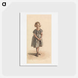 アートポストカード-Young Girl Standing Barefoot - ウィリアム ヘンリー ハント Postcard.