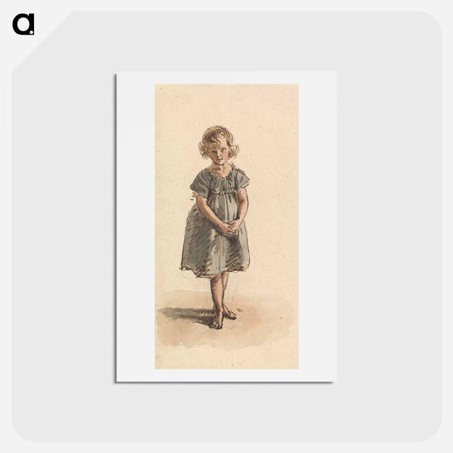 アートポストカード-Young Girl Standing Barefoot - ウィリアム ヘンリー ハント Postcard.