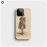 Young Girl Standing Barefoot - ウィリアム ヘンリー ハント Phone Case.