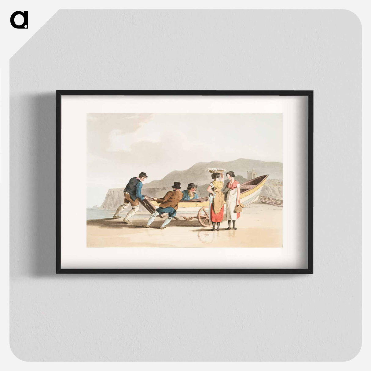 Illustration of fishermen from The Costume of Yorkshire - 19世紀のヨークシャー Poster.
