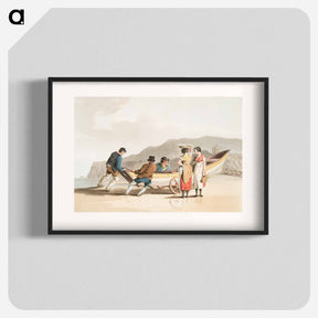 アートポスター-Illustration of fishermen from The Costume of Yorkshire - 19世紀のヨークシャー Poster.
