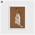 アートポストカード-White Queen Costume Design for Alice in Wonderland - 不思議の国のアリス Postcard.