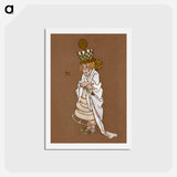 アートポストカード-White Queen Costume Design for Alice in Wonderland - 不思議の国のアリス Postcard.