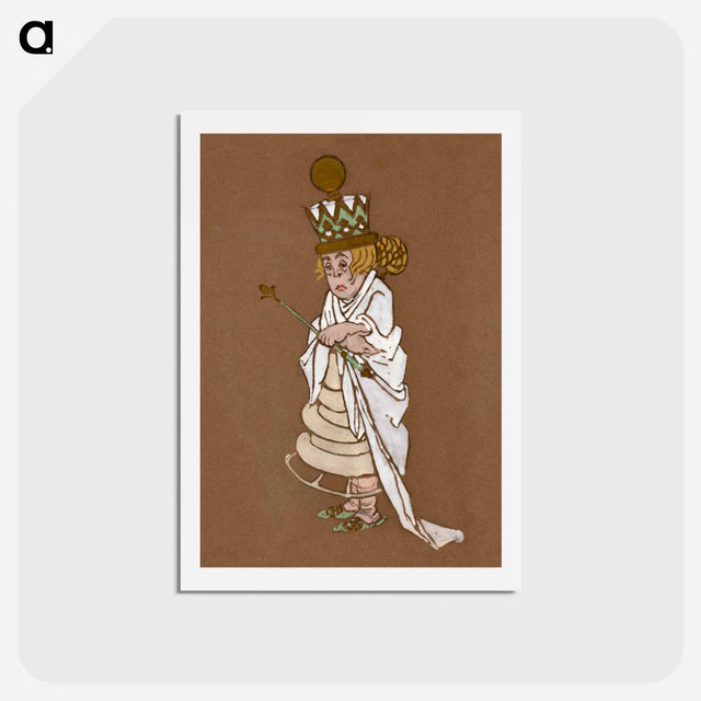 アートポストカード-White Queen Costume Design for Alice in Wonderland - 不思議の国のアリス Postcard.