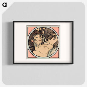 アートポスター-Stained glass window for the facade of the Fouquet boutique - アルフォンス ミュシャ Poster.