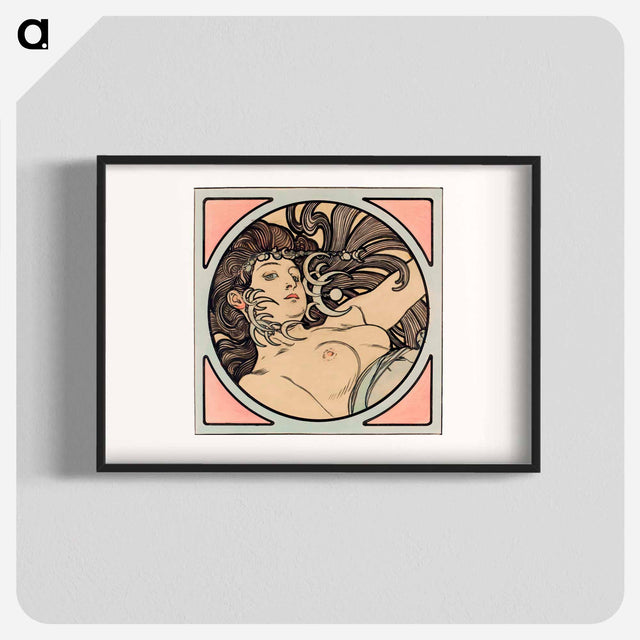 アートポスター-Stained glass window for the facade of the Fouquet boutique - アルフォンス ミュシャ Poster.