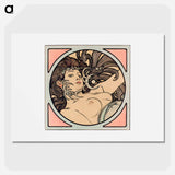 アートポスター-Stained glass window for the facade of the Fouquet boutique - アルフォンス ミュシャ Poster.