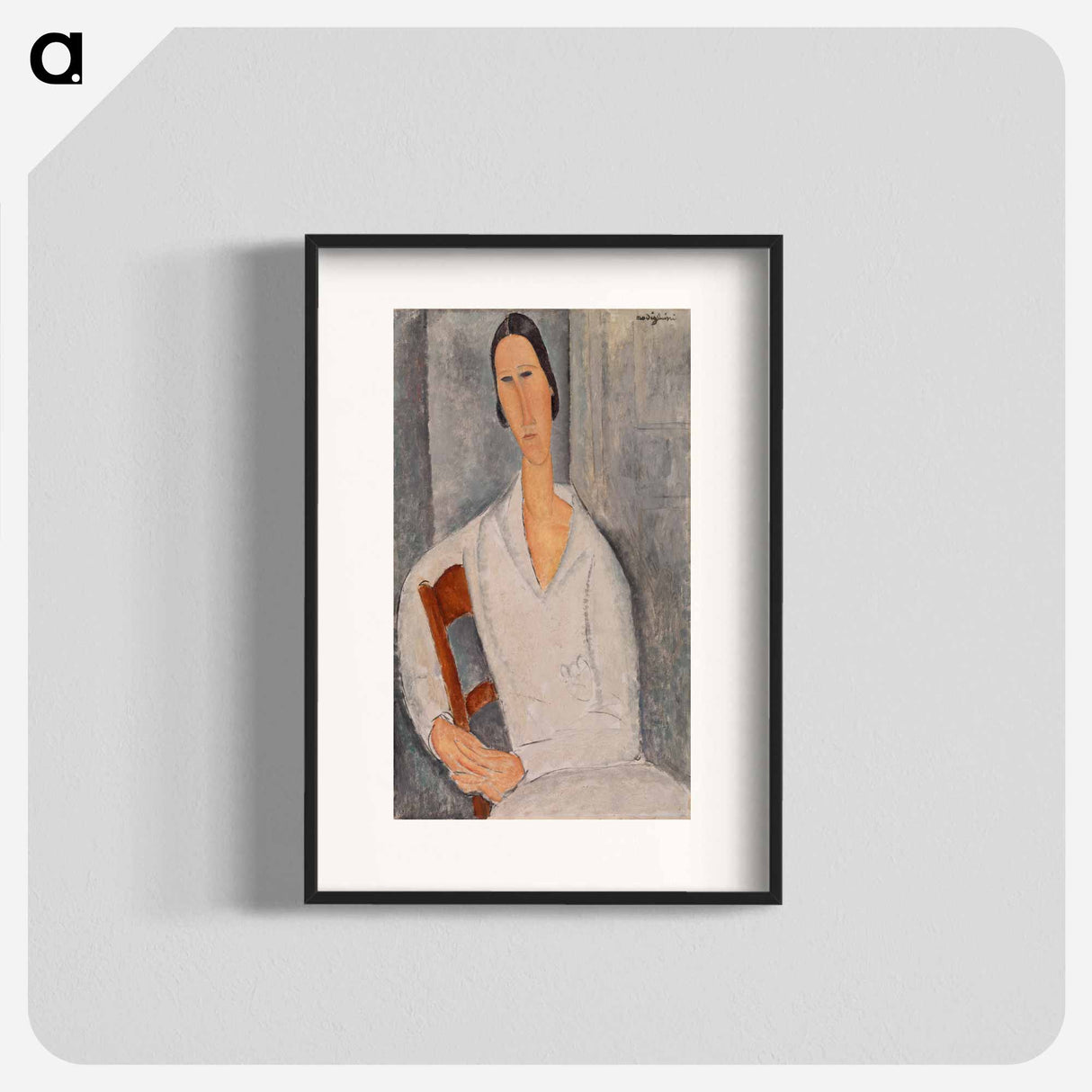 Madame Hanka Zborowska Leaning on a Chair - Amedeo Modigliani Poster.