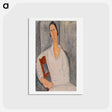 アートポストカード-Madame Hanka Zborowska Leaning on a Chair - アメデオ モディリアーニ Postcard.