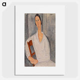 Madame Hanka Zborowska Leaning on a Chair - Amedeo Modigliani Poster.