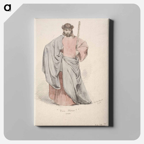 Ecce homo. kristus orjantappurakruunu päässä puettuna punaiseen pukuun ja siniseen viittaan. - アンダース エクマン Canvas.