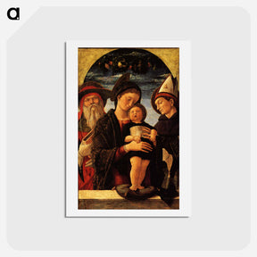 アートポストカード-The Virgin and Child with Saint Jerome and Louis of Toulouse - アンドレア マンテーニャ Postcard.