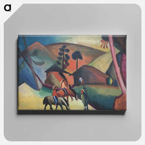 アートパネル-Indians on horsebacks - オーガスト マッケ Canvas.