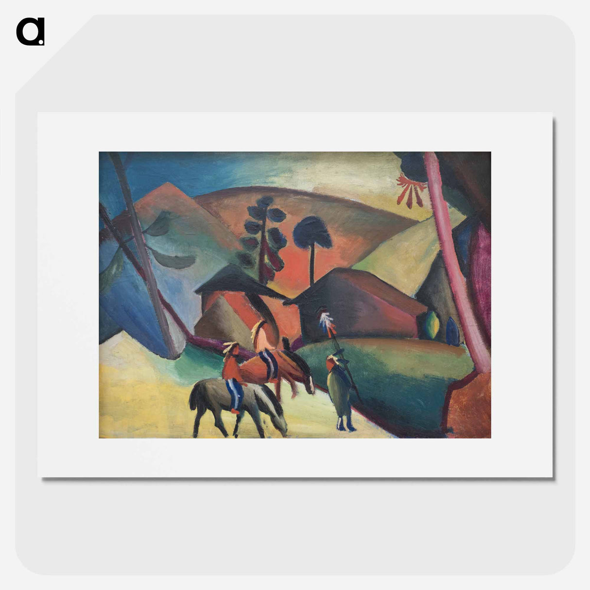 Indians on horsebacks - オーガスト マッケ Poster.