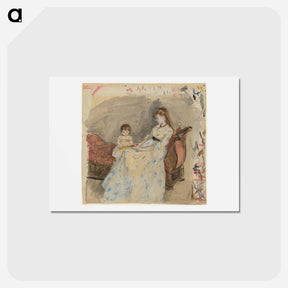 アートポストカード-The Artist's Sister, Edma, with Her Daughter, Jeanne
 - ベルト モリゾ Postcard.