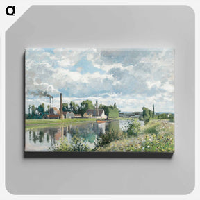 アートパネル-The River Oise near Pontoise - カミーユ ピサロ Canvas.