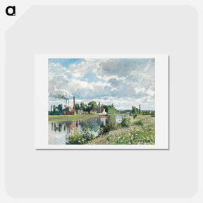 アートポストカード-The River Oise near Pontoise - カミーユ ピサロ Postcard.