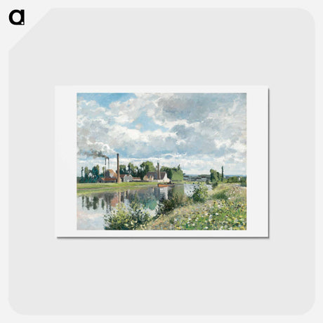 アートポストカード-The River Oise near Pontoise - カミーユ ピサロ Postcard.