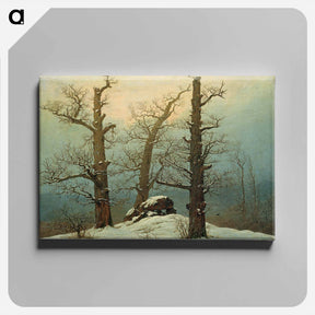 アートパネル-Dolmen in snow - カスパー ダーヴィト フリードリヒ Canvas.