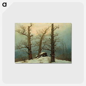 アートポストカード-Dolmen in snow - カスパー ダーヴィト フリードリヒ Postcard.