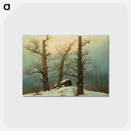 アートポストカード-Dolmen in snow - カスパー ダーヴィト フリードリヒ Postcard.