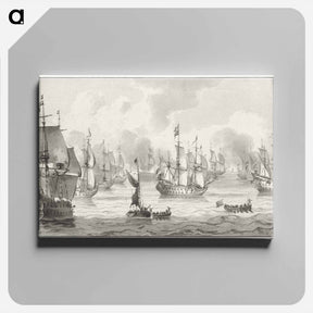 アートパネル-Zeegezicht met oorlogsvloot
 - コルネリス プロース ファン アムステル Canvas.
