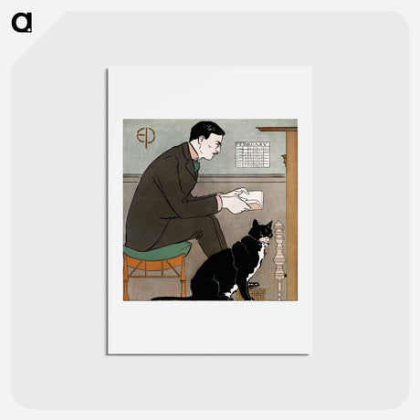 アートポストカード-Edward Penfield Self–Portrait - エドワード ペンフィールド Postcard.