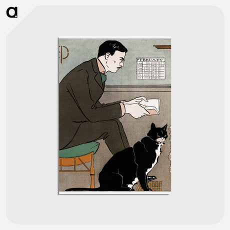 アートポストカード-Edward Penfield Self–Portrait - エドワード ペンフィールド Postcard.