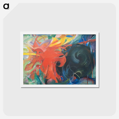 アートポストカード-Fighting forms - フランツ マルク Postcard.