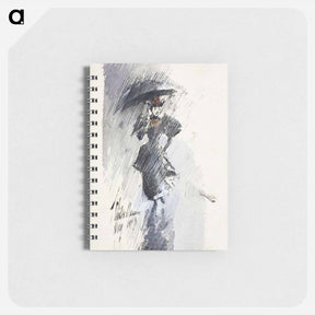 アートメモ帳-Woman with Umbrella - フレデリック チャイルド ハッサム Memo.