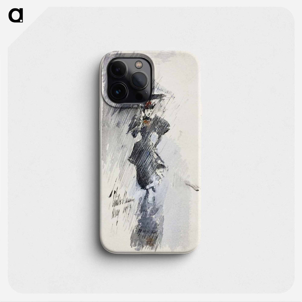 Woman with Umbrella - フレデリック チャイルド ハッサム Phone Case.