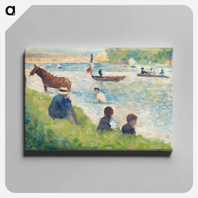 アートパネル-Horse and Boats (Study for "Bathers at Asnières") - ジョルジュ スーラ Canvas.