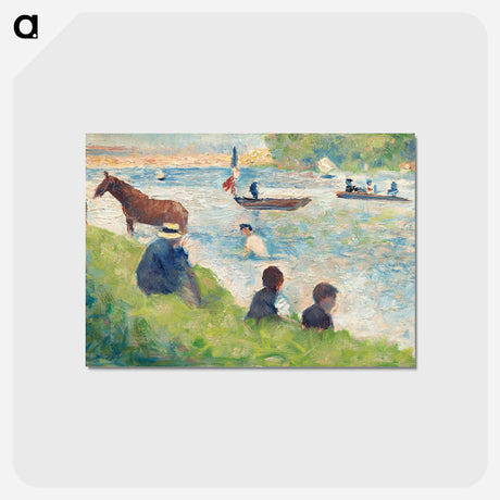 アートポストカード-Horse and Boats (Study for "Bathers at Asnières") - ジョルジュ スーラ Postcard.