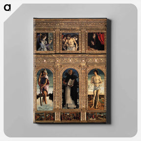 アートパネル-Polyptych of San Vincenzo Ferreri - ジョヴァンニ ベッリーニ Canvas.