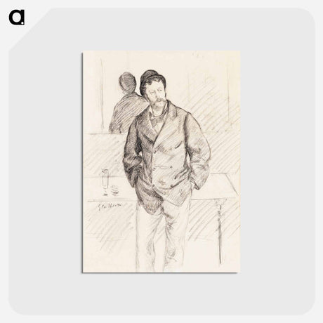 アートポストカード-Au Cafe - ギュスターヴ カイユボット Postcard.