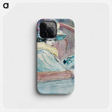 Woman in a lodge - アンリ ソム Phone Case.
