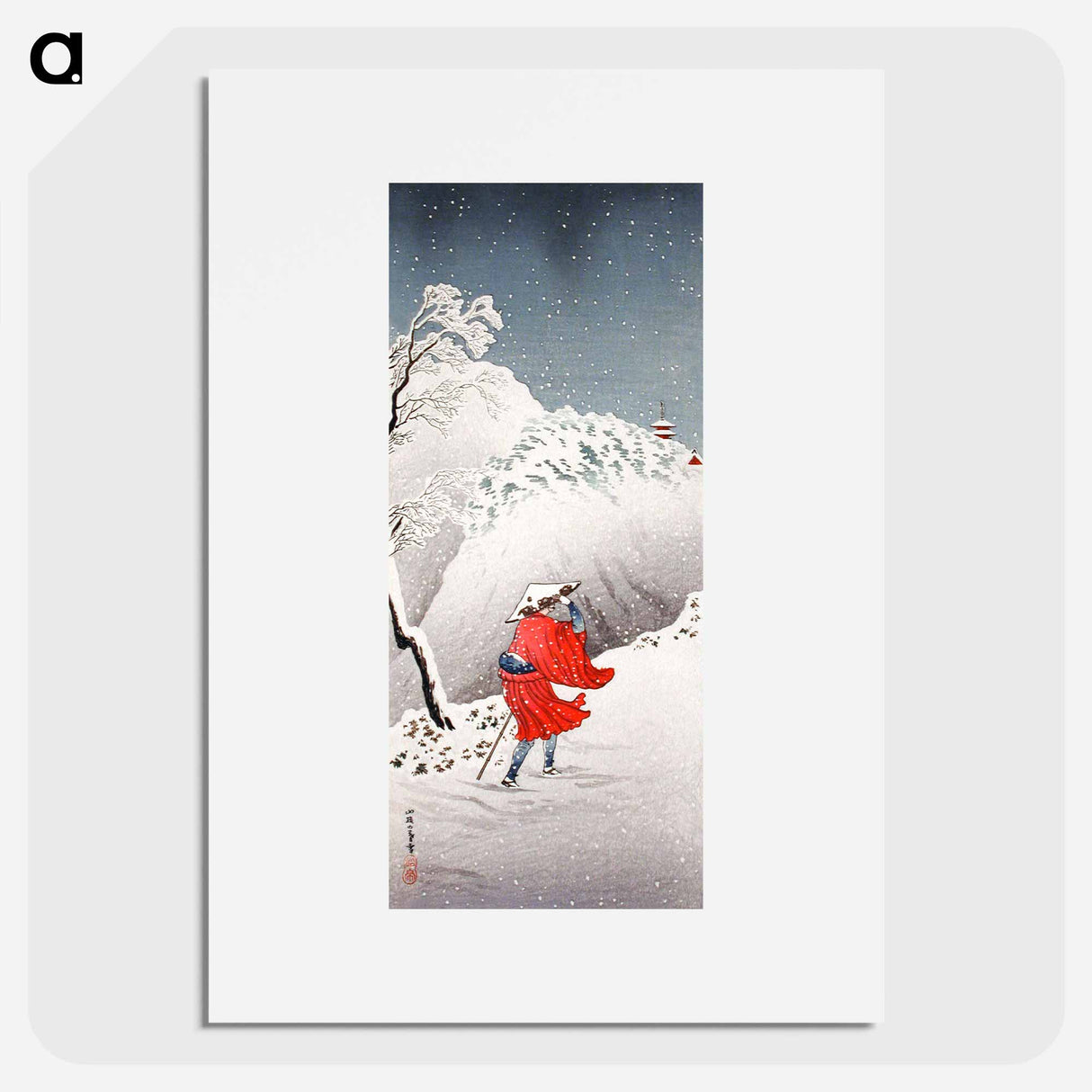 Snowy Evening on a Mountain Path - 高橋 弘明 Poster.