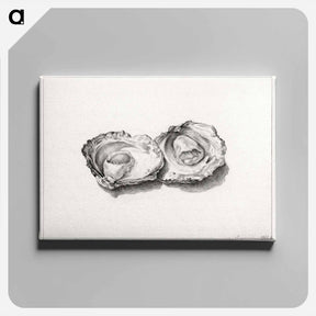 アートパネル-Two opened oysters - ジャン ベルナール Canvas.