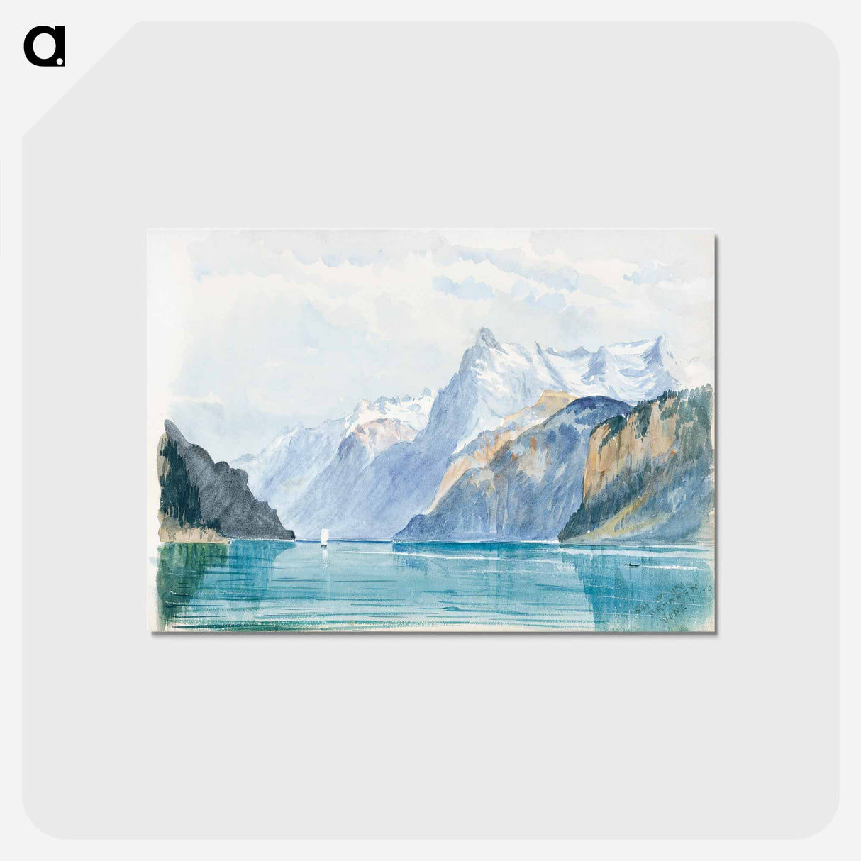 アートポストカード-Bay of Uri, Brunnen from Switzerland - ジョン シンガー サージェント Postcard.