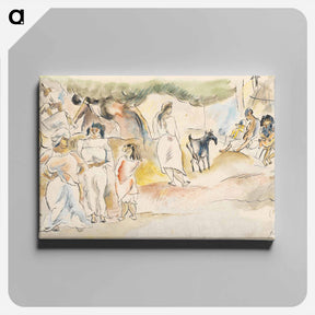 アートパネル-Southern Figures and Goat
 - ジュール パスキン Canvas.