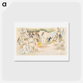 アートポストカード-Southern Figures and Goat
 - ジュール パスキン Postcard.