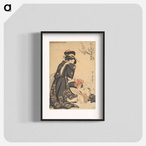 アートポスター-A Woman Playing with a Young Boy - 喜多川 歌麿 Poster.