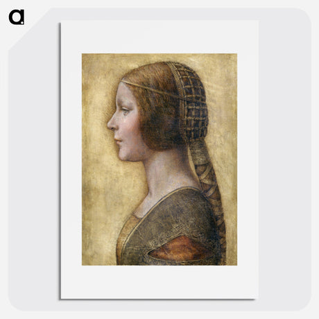 Profile of a Young Fiancée - Leonardo da Vinci Poster.