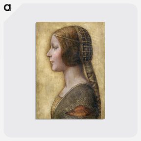 アートポストカード-Profile of a Young Fiancée - レオナルド ダ ヴィンチ Postcard.