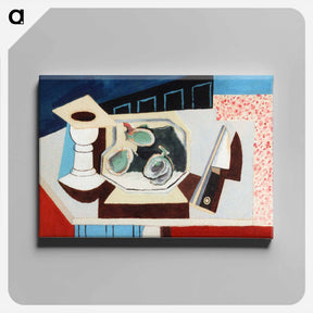 アートパネル-Still LIfe with Pomegranates and Knife on a Pedestal - ルイ マルクーシ Canvas.