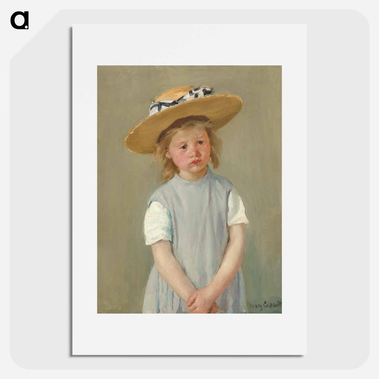 Child in a Straw Hat - メアリー カサット Poster.