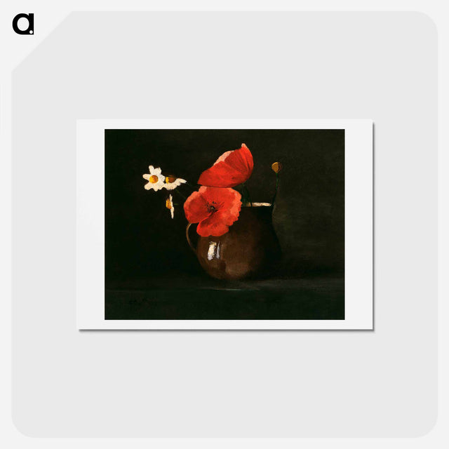 アートポストカード-Poppies and Daisies - オディロン ルドン Postcard.