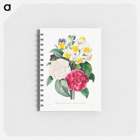 アートメモ帳-Camellia Narcissus and Pansy bouquet - ピエール ジョゼフ ルドゥーテ Memo.
